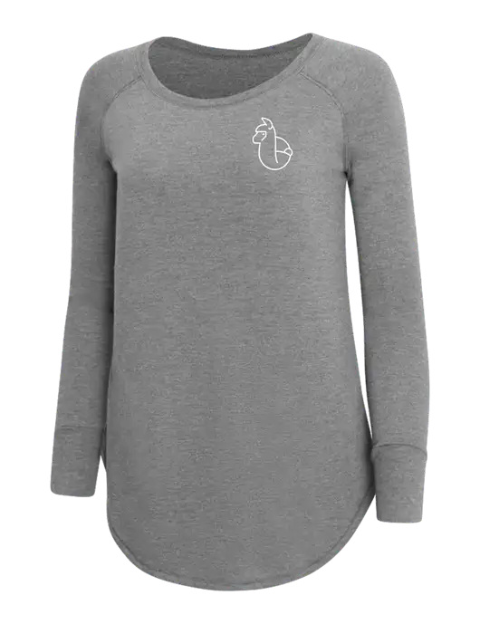 Womens Perfect Wide Collar Tunic Tri-Blend Grey Frost 4.5 oz T-Shirt w/Alpac Logo