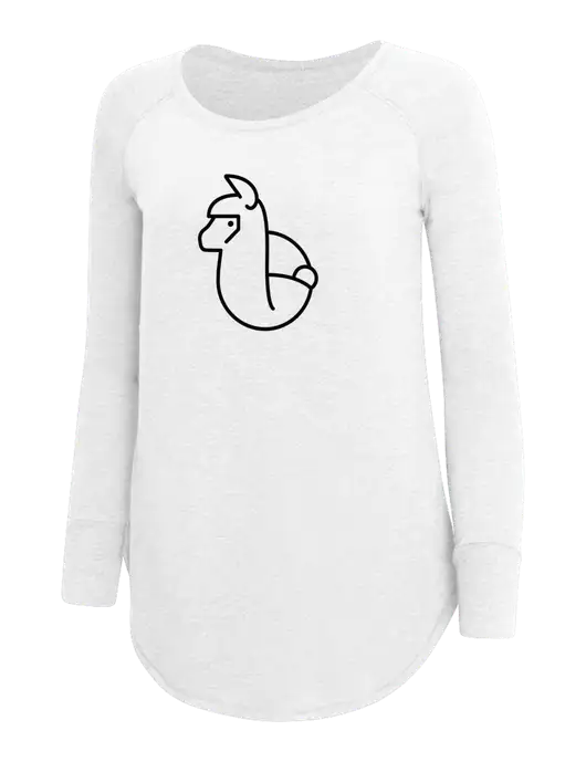 Womens Perfect Wide Collar Tunic Tri-Blend White 4.5 oz T-Shirt w/Alpac Logo
