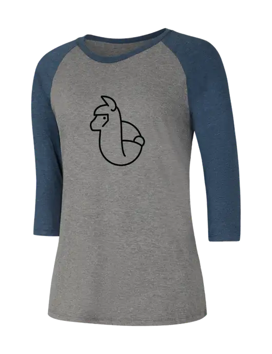 Womens Simply Soft 3/4 Sleeve Navy Frost/Grey Frost Ring Spun Cotton T-Shirt w/Alpac Logo