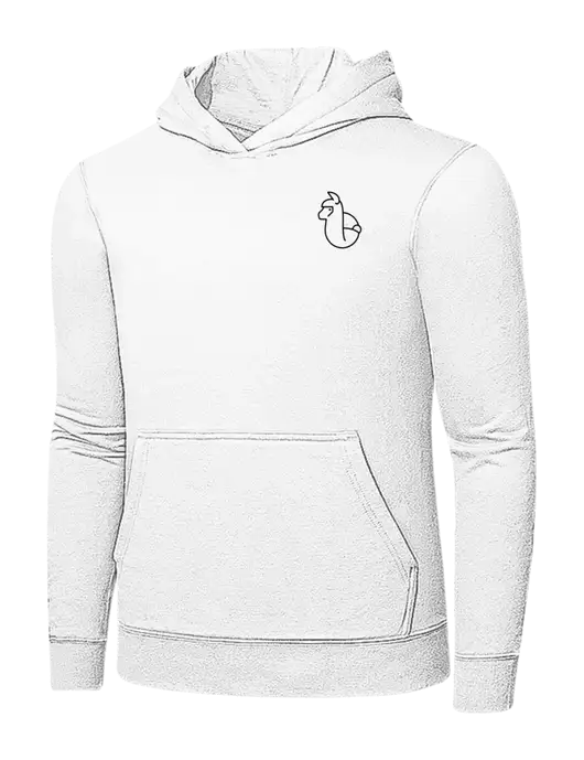 White 7.8 oz Ring Spun Hooded Sweatshirt w/Alpac Logo