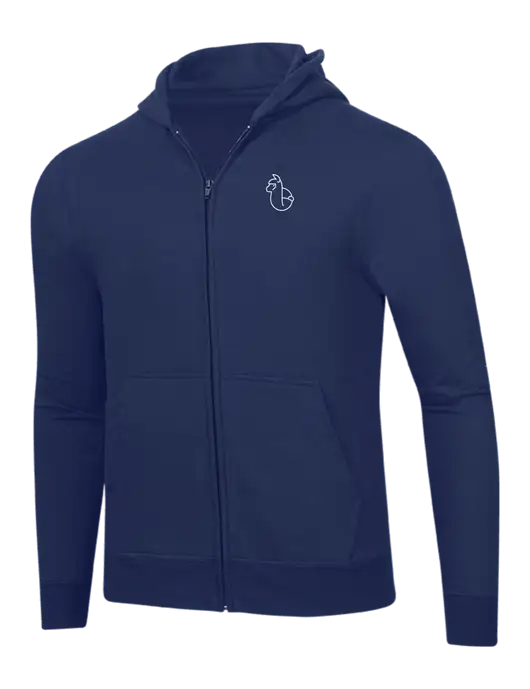 Navy 8.5 oz Ring Spun Zip Hooded Sweatshirt w/Alpac Logo