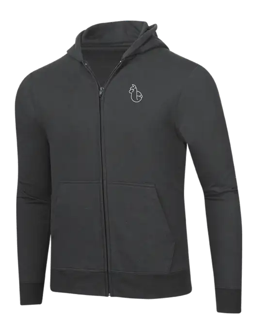 Charcoal 8.5 oz Ring Spun Zip Hooded Sweatshirt w/Alpac Logo