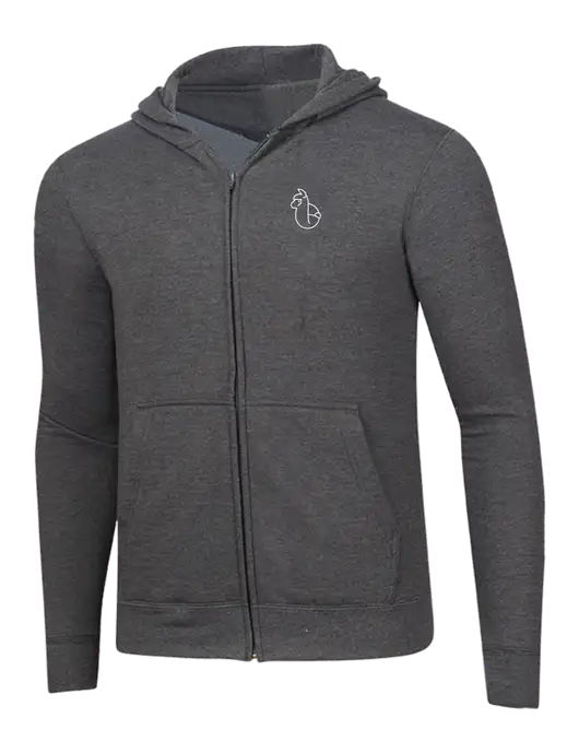 Dark Heather Grey 8.5 oz Ring Spun Zip Hooded Sweatshirt w/Alpac Logo