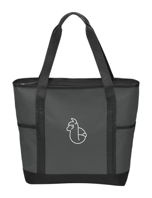 On the Go Charcoal/Black Tote  w/Alpac Logo