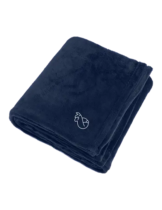 Oversized Deep Navy Ultra Plush Blanket w/Alpac Logo