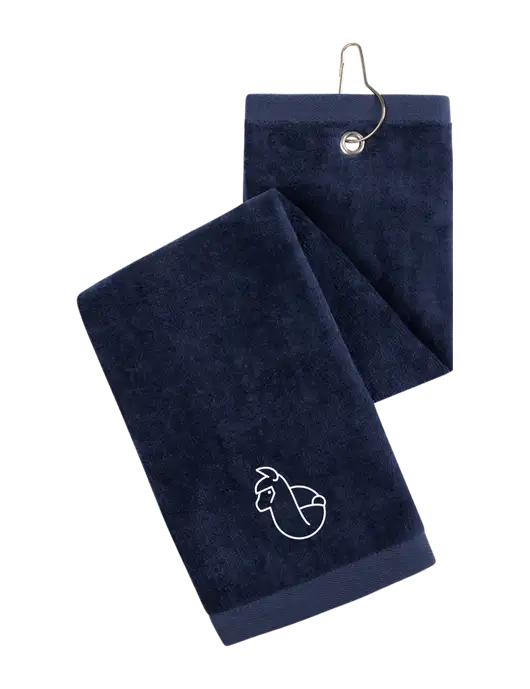 Navy Tri-Fold Golf Towel with Grommet w/Alpac Logo