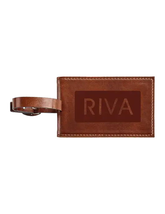 Fabrizio Brown Executive Luggage Tag w/RIVA Logo