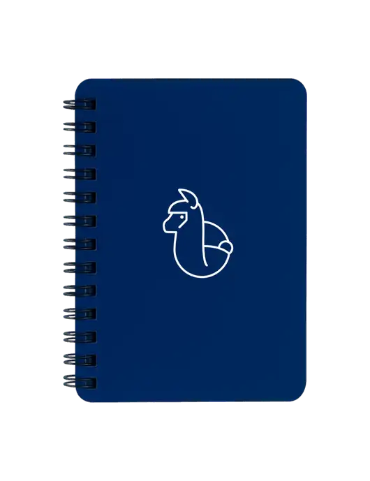 Sturdy Navy Blue Hardcover Notebook, 5.25 x 7 w/Alpac Logo