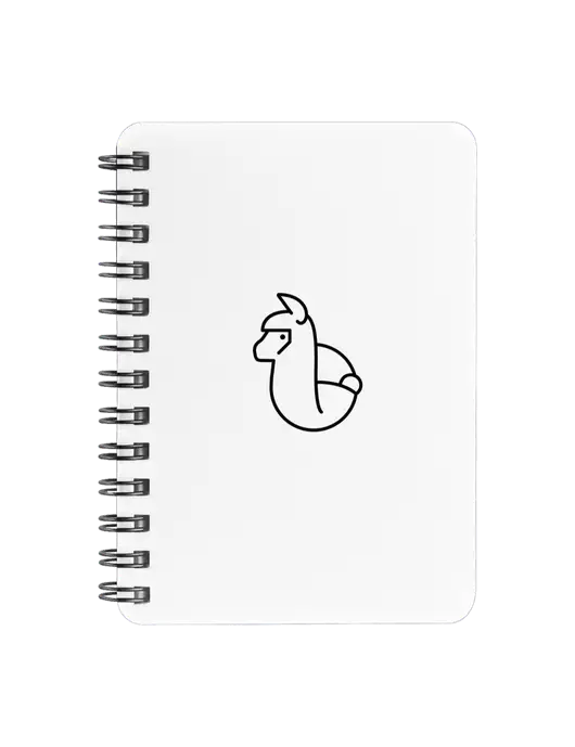 Sturdy White Hardcover Notebook, 5.25 x 7 w/Alpac Logo