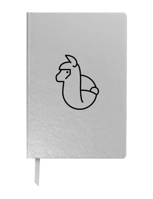 Achieve Silver Hardcover Journal, 5.5 x 8.37 w/Alpac Logo