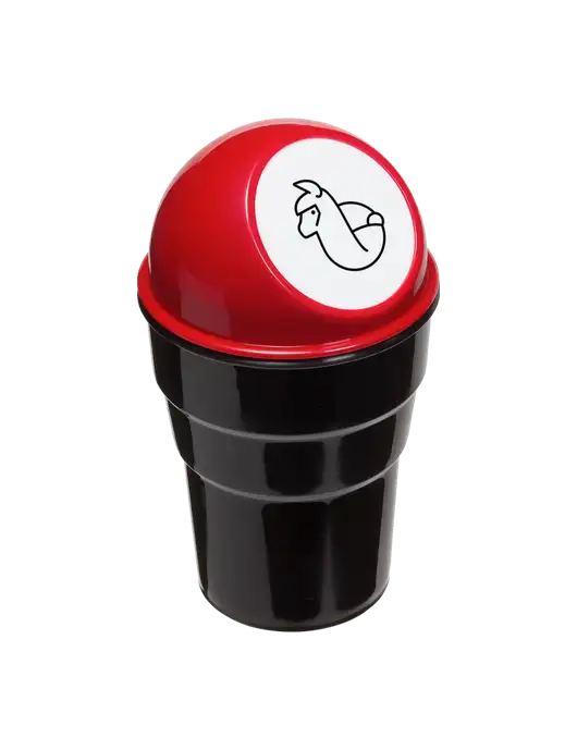 Red Car Cup Holder Trash Can w/Alpac Logo