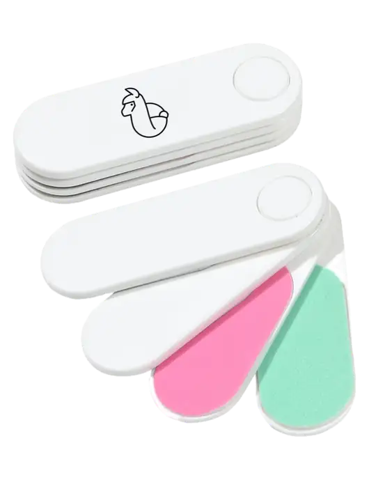 White Folding Nail Files & Buffer w/Alpac Logo