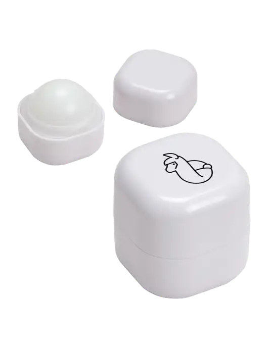 White Chap Cube Vanilla Lip Balm w/Alpac Logo