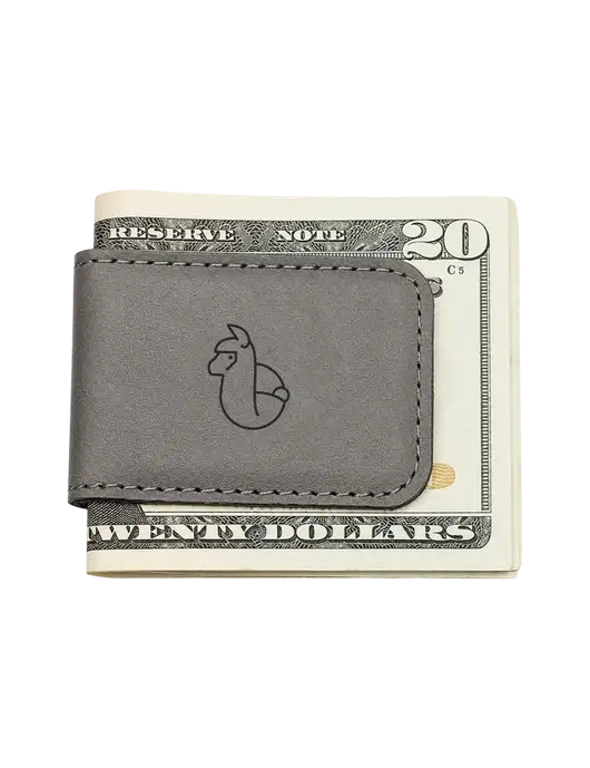 Gray Leatherette Money Clip w/Alpac Logo