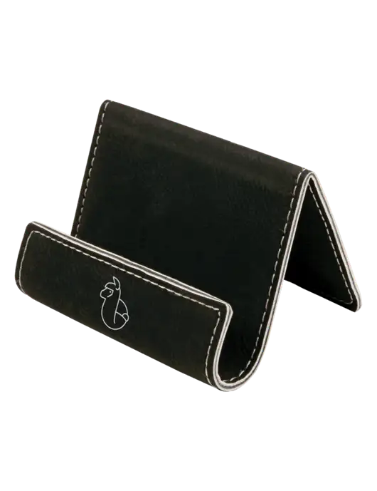 Black Leatherette Card & Phone Holder w/Alpac Logo