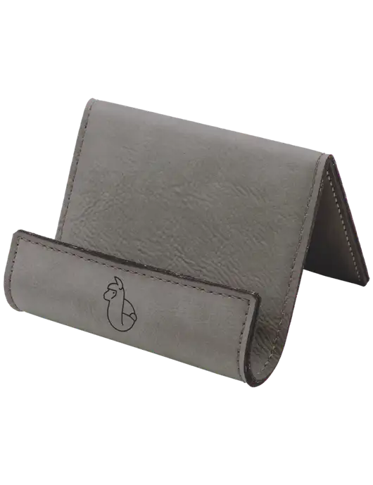 Grey Leatherette Card & Phone Holder w/Alpac Logo