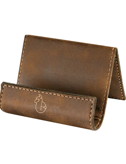 Rustic Leatherette Card & Phone Holder w/Alpac Logo