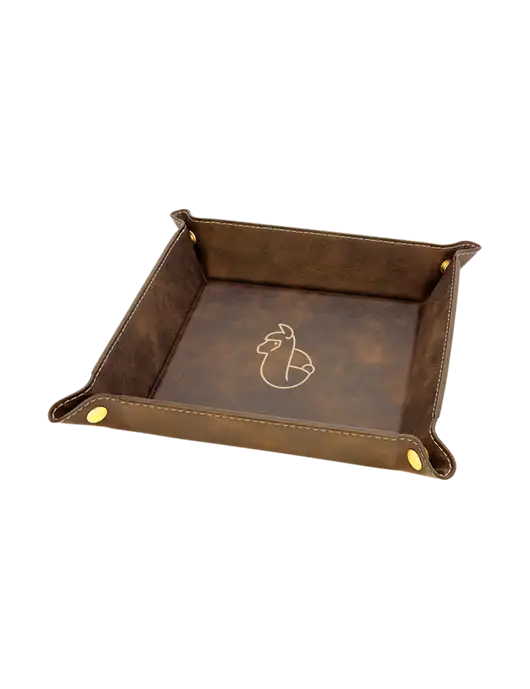 Rustic Leatherette Valet Tray, 6 x 6 w/Alpac Logo