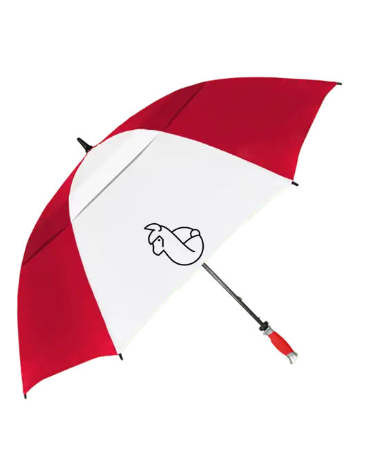 Red/White Vented Typhoon Tamer Golf Umbrella w/Alpac Logo