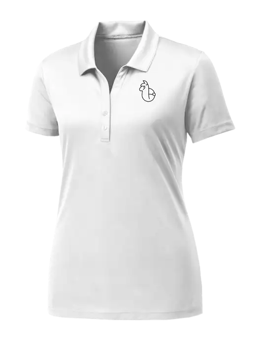 Womens White PosiCharge Competitor Polo w/Alpac Logo