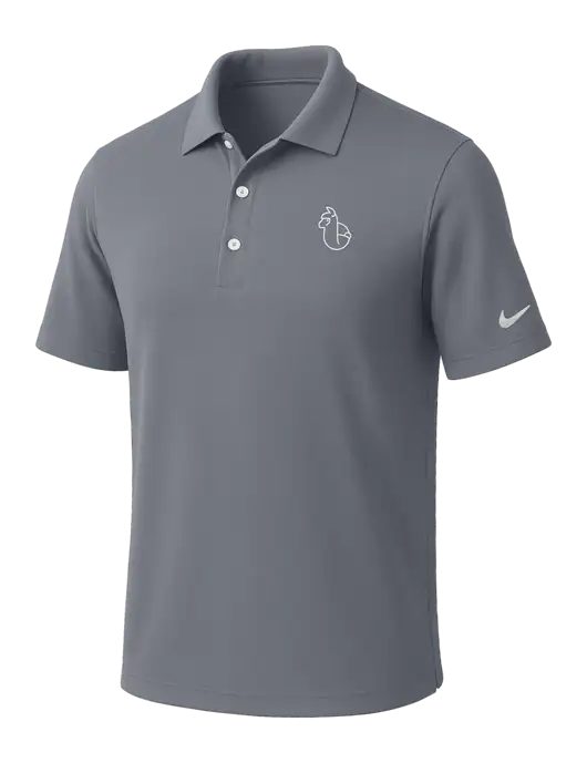 NIKE Medium Grey Dri-Fit Micro Pique Polo w/Alpac Logo
