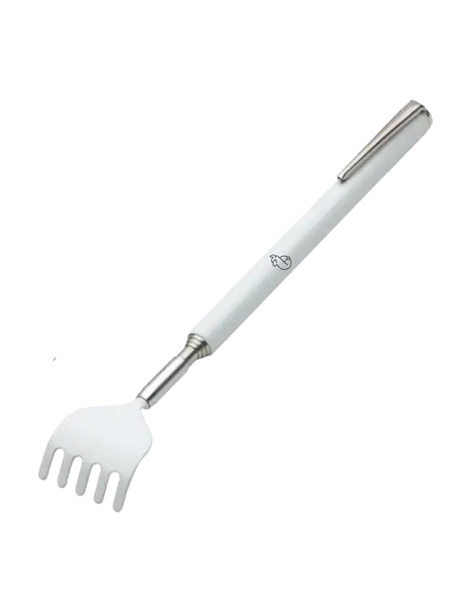 Telescopic White Back Scratcher w/Alpac Logo