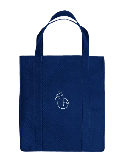 Eco Reusable Jumbo Navy Blue Shopping Bag w/Alpac Logo
