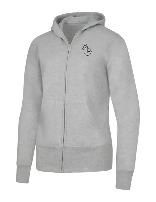 Grey Heather Womens Core Fleece Full-Zip Hooded Sweatshirt w/Alpac Logo