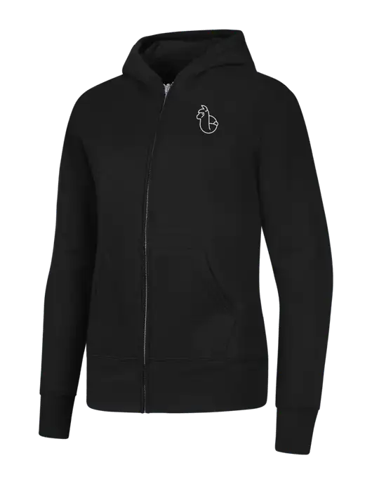 Jet Black Womens Core Fleece Full-Zip Hooded Sweatshirt w/Alpac Logo