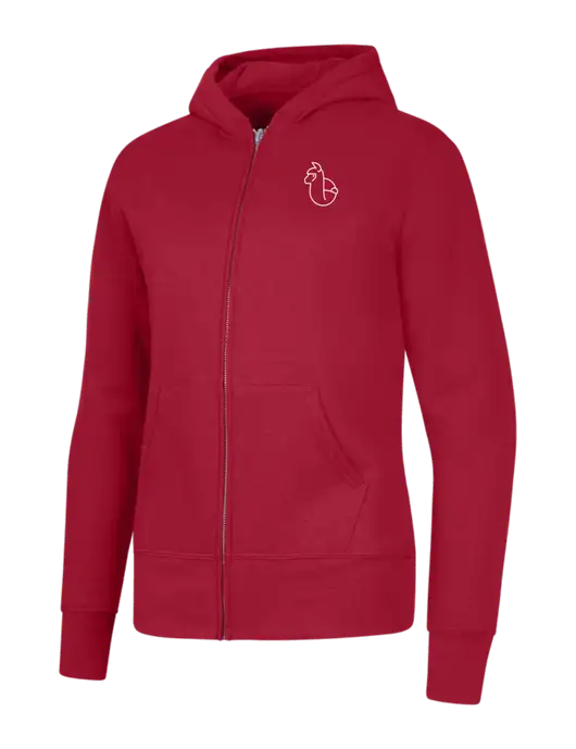 Red Womens Core Fleece Full-Zip Hooded Sweatshirt w/Alpac Logo