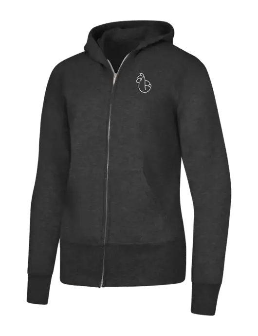 Dark Heather Grey Womens Core Fleece Full-Zip Hooded Sweatshirt w/Alpac Logo