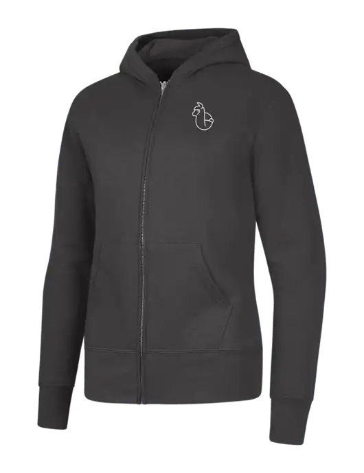 Charcoal Womens Core Fleece Full-Zip Hooded Sweatshirt w/Alpac Logo