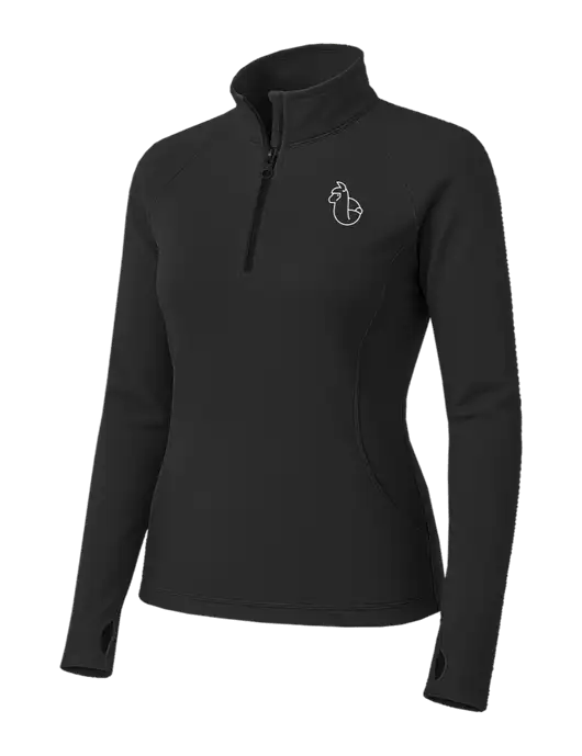 Charcoal Grey Womens Sport Wick Stretch 1/4 Zip Pullover w/Alpac Logo