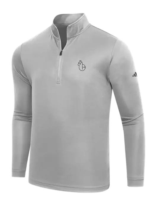 Adidas Medium Grey  Lightweight Quarter Zip Pullover w/Alpac Logo