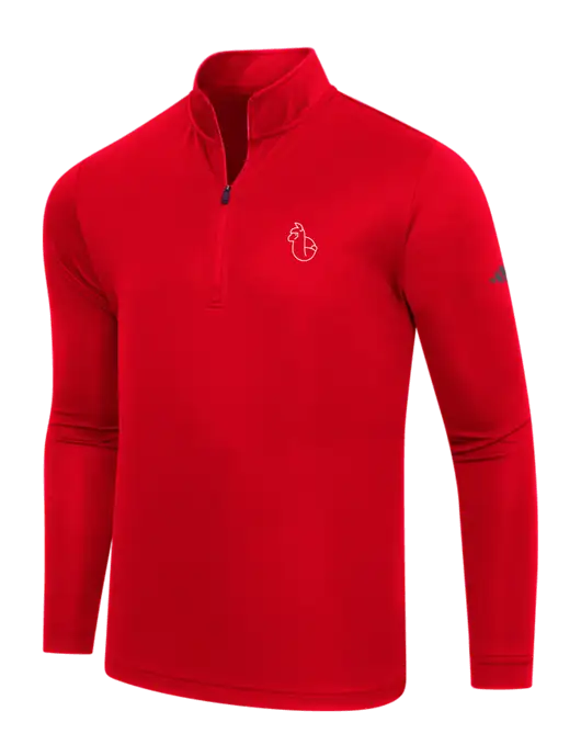 Adidas Red Lightweight Quarter Zip Pullover w/Alpac Logo