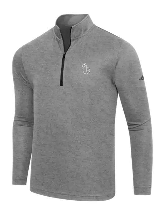 Adidas Black Heather  Lightweight Quarter Zip Pullover w/Alpac Logo