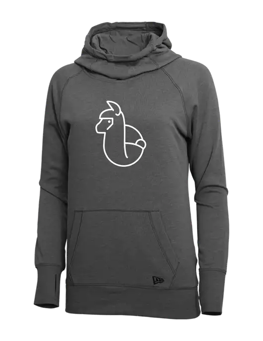New Era Black Heather Womens Tri-Blend Fleece Pullover Hoodie w/Alpac Logo