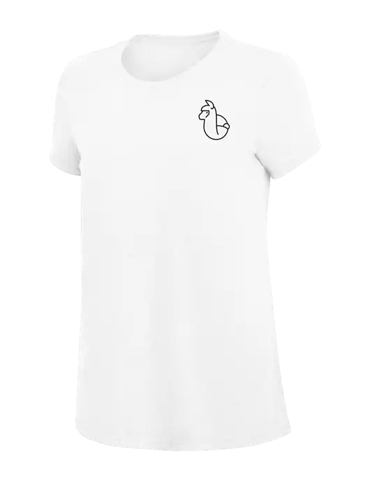 Womens Simply Soft White 4.5oz Poly/Combed Ring Spun Cotton T-Shirt
 w/Alpac Logo