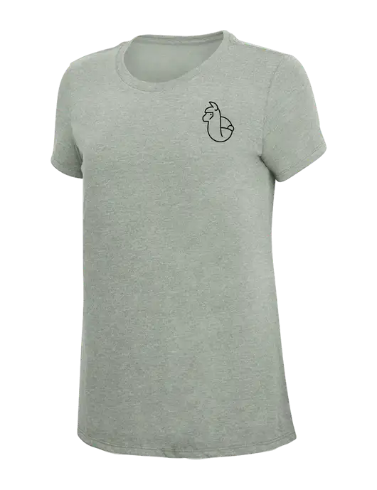 Womens Simply Soft Heathered Light Grey 4.5oz Poly/Combed Ring Spun Cotton T-Shirt w/Alpac Logo