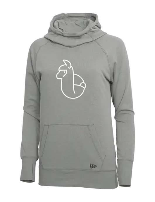 New Era Shadow Grey Heather Womens Tri-Blend Fleece Pullover Hoodie w/Alpac Logo