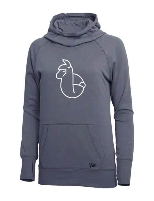 New Era True Navy Heather Womens Tri-Blend Fleece Pullover Hoodie w/Alpac Logo