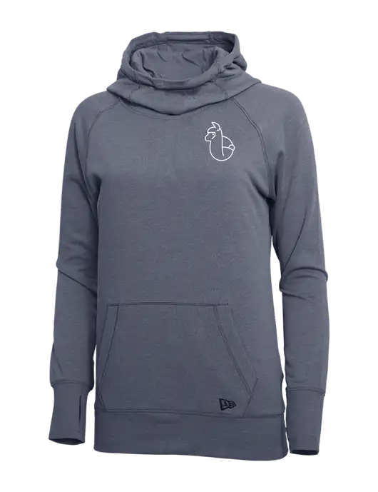 New Era True Navy Heather Womens Tri-Blend Fleece Pullover Hoodie w/Alpac Logo