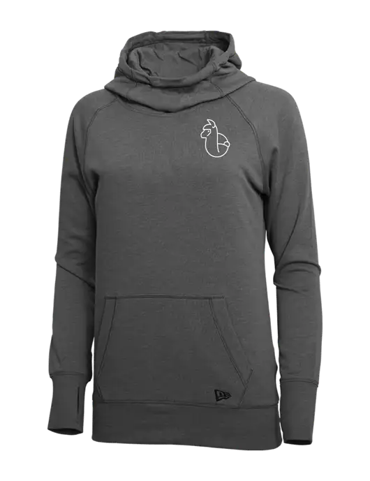 New Era Black Heather Womens Tri-Blend Fleece Pullover Hoodie w/Alpac Logo
