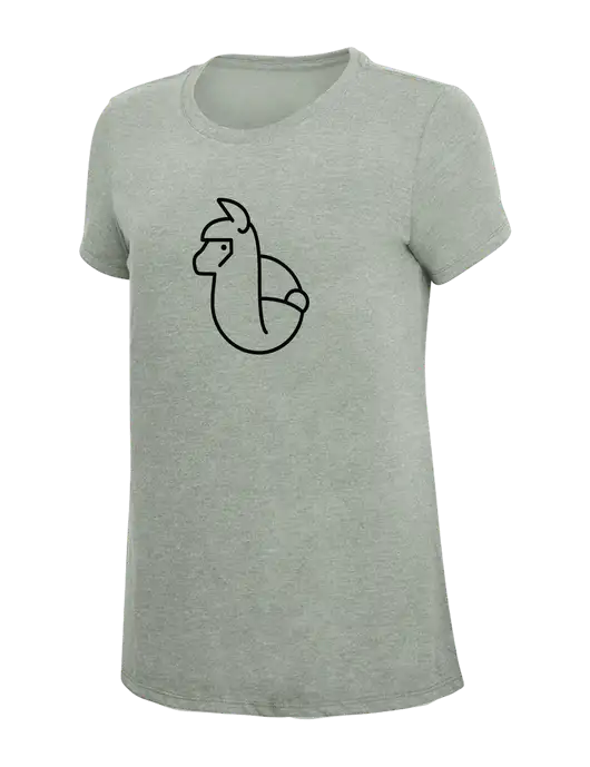 Womens Simply Soft Heathered Light Grey 4.5oz Poly/Combed Ring Spun Cotton T-Shirt w/Alpac Logo