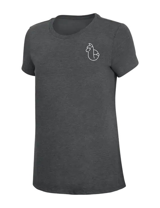 Womens Simply Soft Charcoal 4.5oz Poly/Combed Ring Spun Cotton T-Shirt w/Alpac Logo