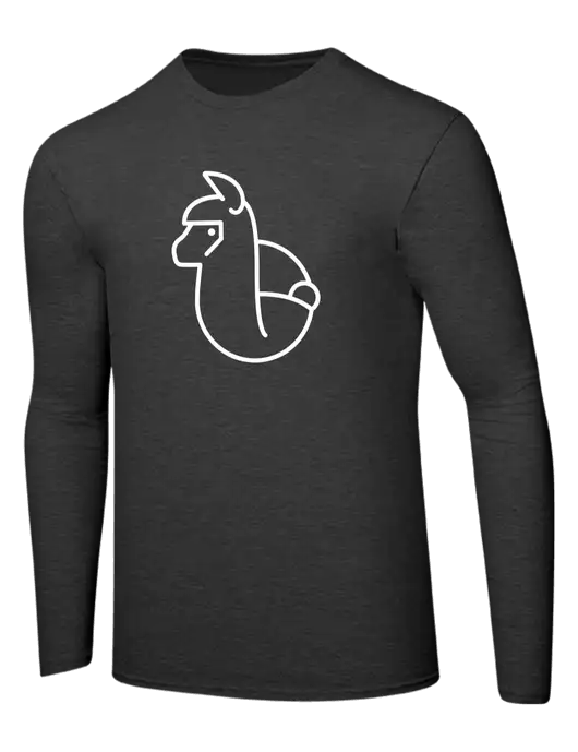 Ring Spun Dark Heather Grey 4.5 oz Long Sleeve T-Shirt w/Alpac Logo