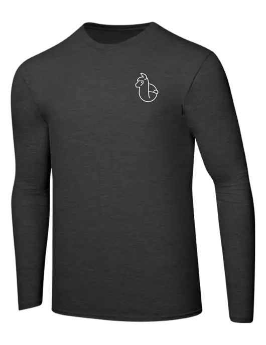 Ring Spun Dark Heather Grey 4.5 oz Long Sleeve T-Shirt w/Alpac Logo
