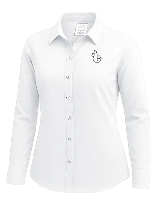 Brooks Brothers Womens White Wrinkle-Free Stretch Nailhead Shirt w/Alpac Logo