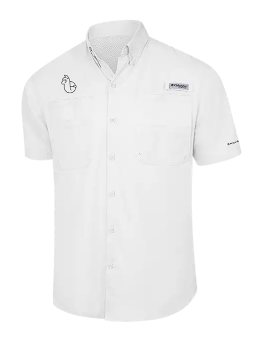 Columbia White PFG Tamiami II Short Sleeve Shirt w/Alpac Logo