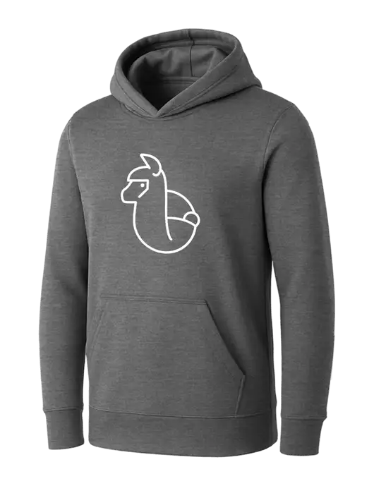 Womens Medium Grey Heather Core Fleece Pullover Hooded Sweatshirt w/Alpac Logo